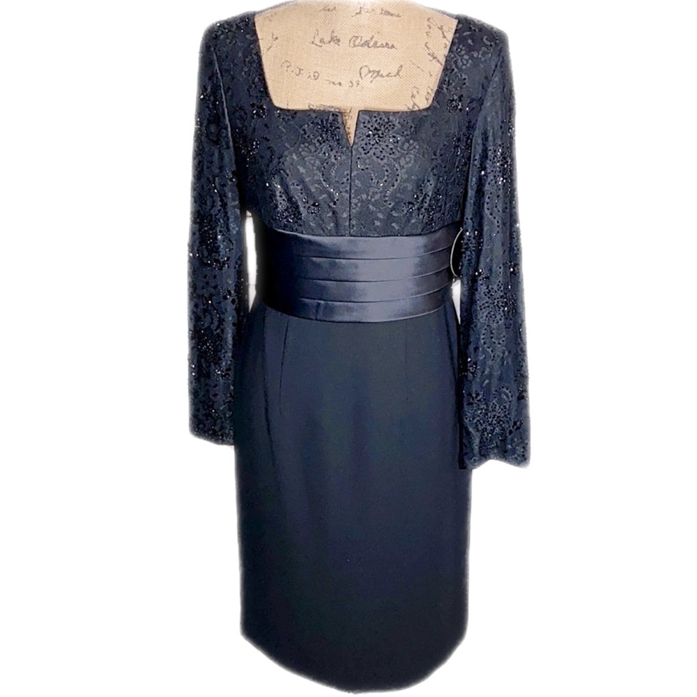 NWT! Valerie Dresses Black Beaded Midi Dress 6